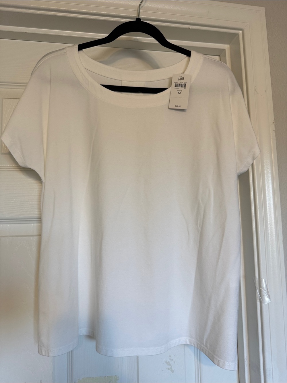 J. Jill White Crewneck Short-Sleeve Tee